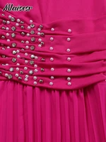 Mlaiscsr Elegant Evening Party Jumpsuit Long Sleeved Waist Pearl Bead Mesh Loose Wide Leg Pleated Long Dinner One Pieces Rompers - Image 6