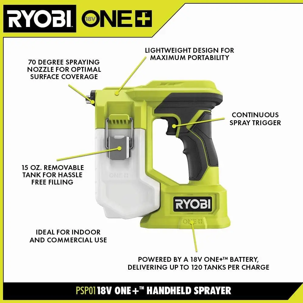 18V Cordless Handheld Sprayer Kit with (1) 1.5 Ah Battery and Charger