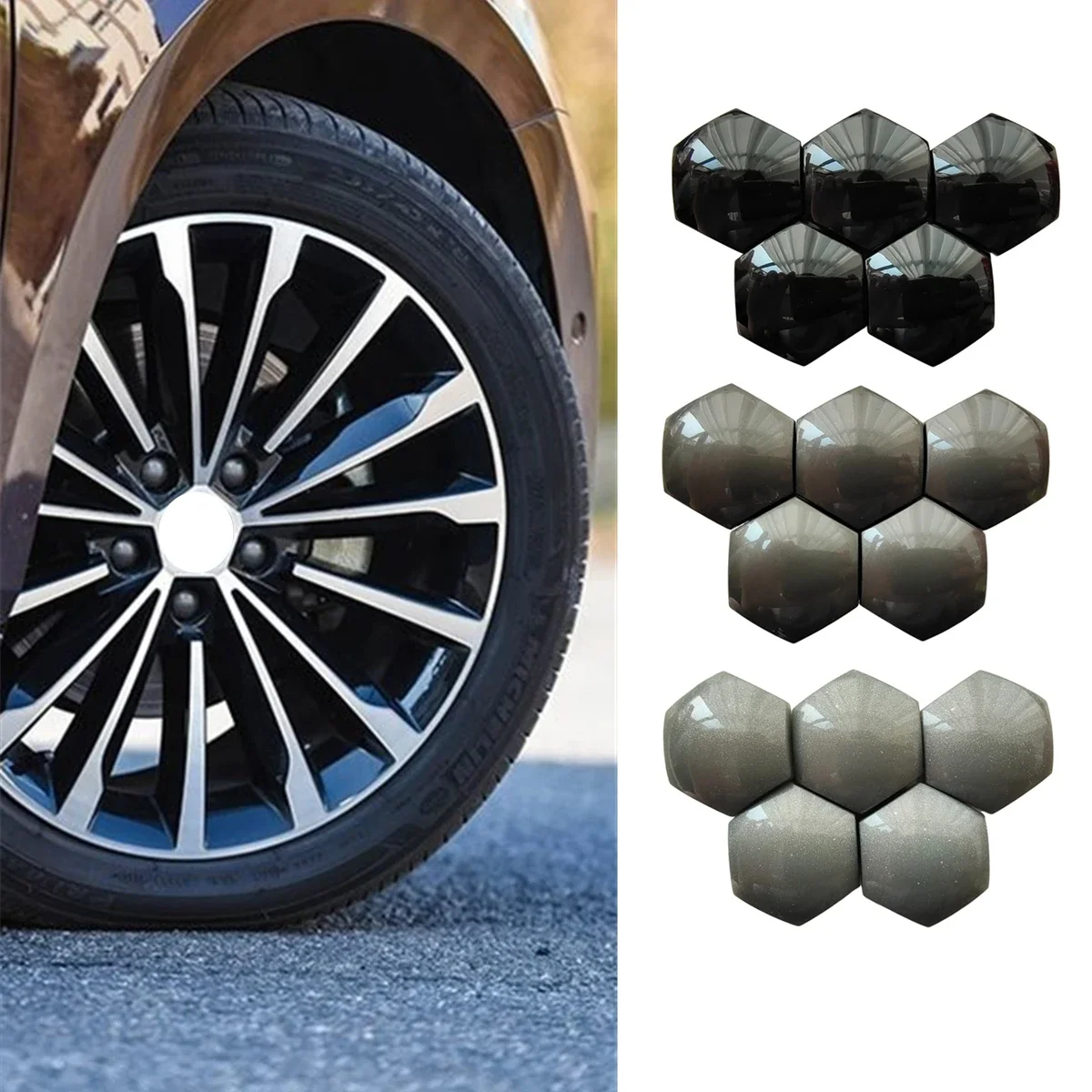 Car Wheel Nut Bolt Cap Cover Trim 17mm 1Z0601173 for Skoda Superb MK3 Octavia 2 3 A5 A7 Yeti Fabia Karoq Kodiaq Rapid