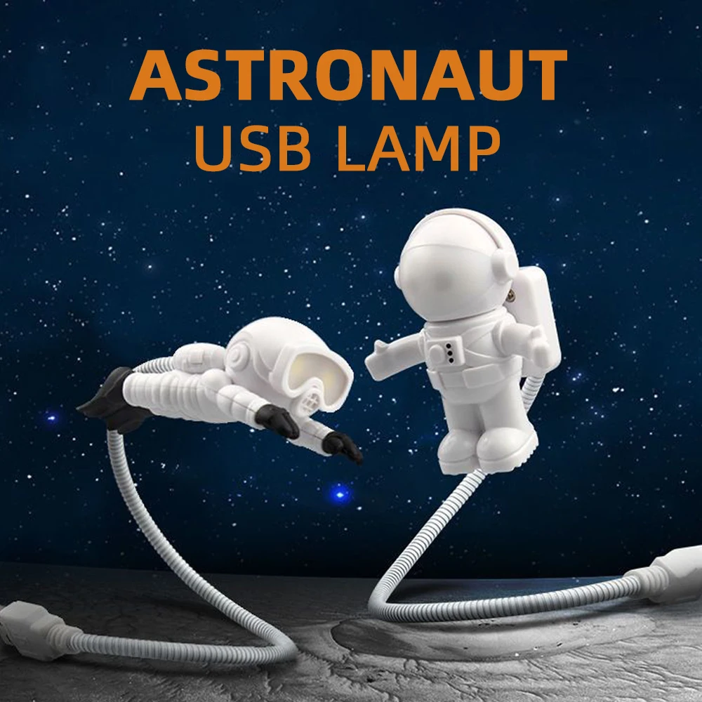 USB Lights Creative Astronaut Night Light Portable LED Reading Desk Lamp For Laptop Power Bank Notebook PC Computer