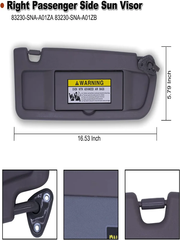 Car Sun Visor Shade With Mirror For Honda Civic 2006 2007 2008 2009 2010 2011 83280-SNA-A01ZC 83280-SNA-A01ZA 83280-SNA-A01ZB