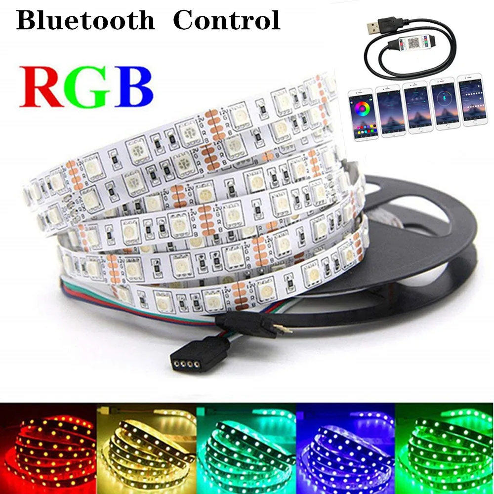 

5M Led Strip Light RGB Infrared Bluetooth ontrollerLuminous Decoration For Living Room 5050 Ribbon Lighting Lamp