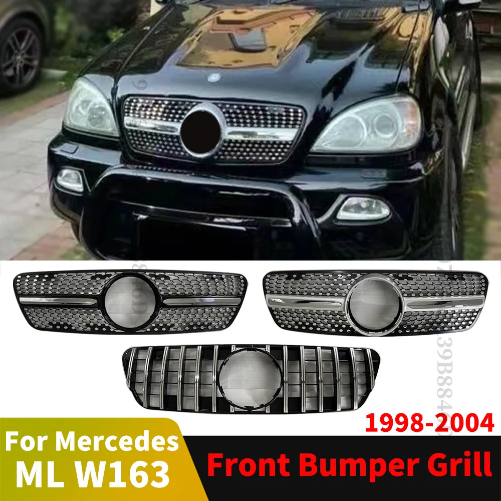 

Perfect Match Hood Mesh Sport Front Grille Radiator Grid Bumper Grill For Mercedes Benz ML W163 1998-2004 M ML320 ML350 Tuning