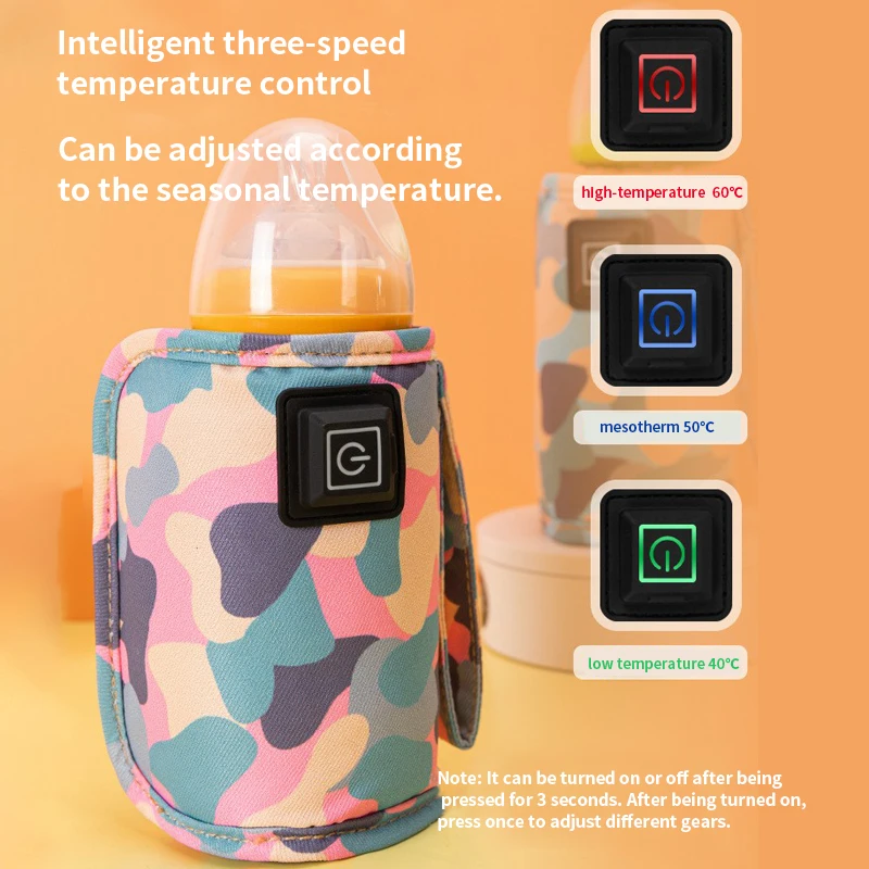 Bottle Warmer Milk Bottle Heater USB Milk Water Warmer Travel Stroller Insulated Bag Nursing Bottle Heater Portable Bottle Feeding Warmer