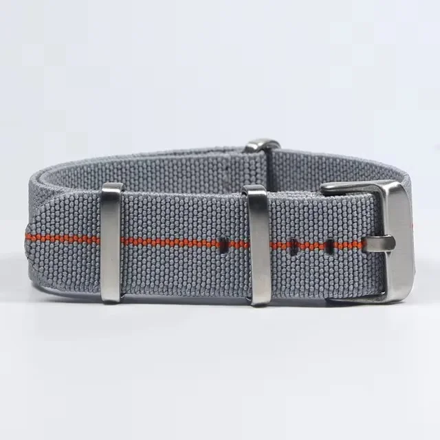 Bi-Color French Parachute Nylon Elastic Watch Strap - Military Style Bracelet