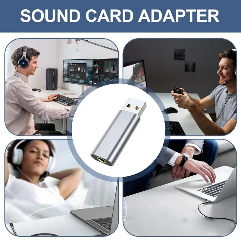 USB Sound Card Sound Card USB Sound Card 3.5mm External Sound Card Universal USB Headset Adapter Driver Free Audio for Game League of Legend Headset