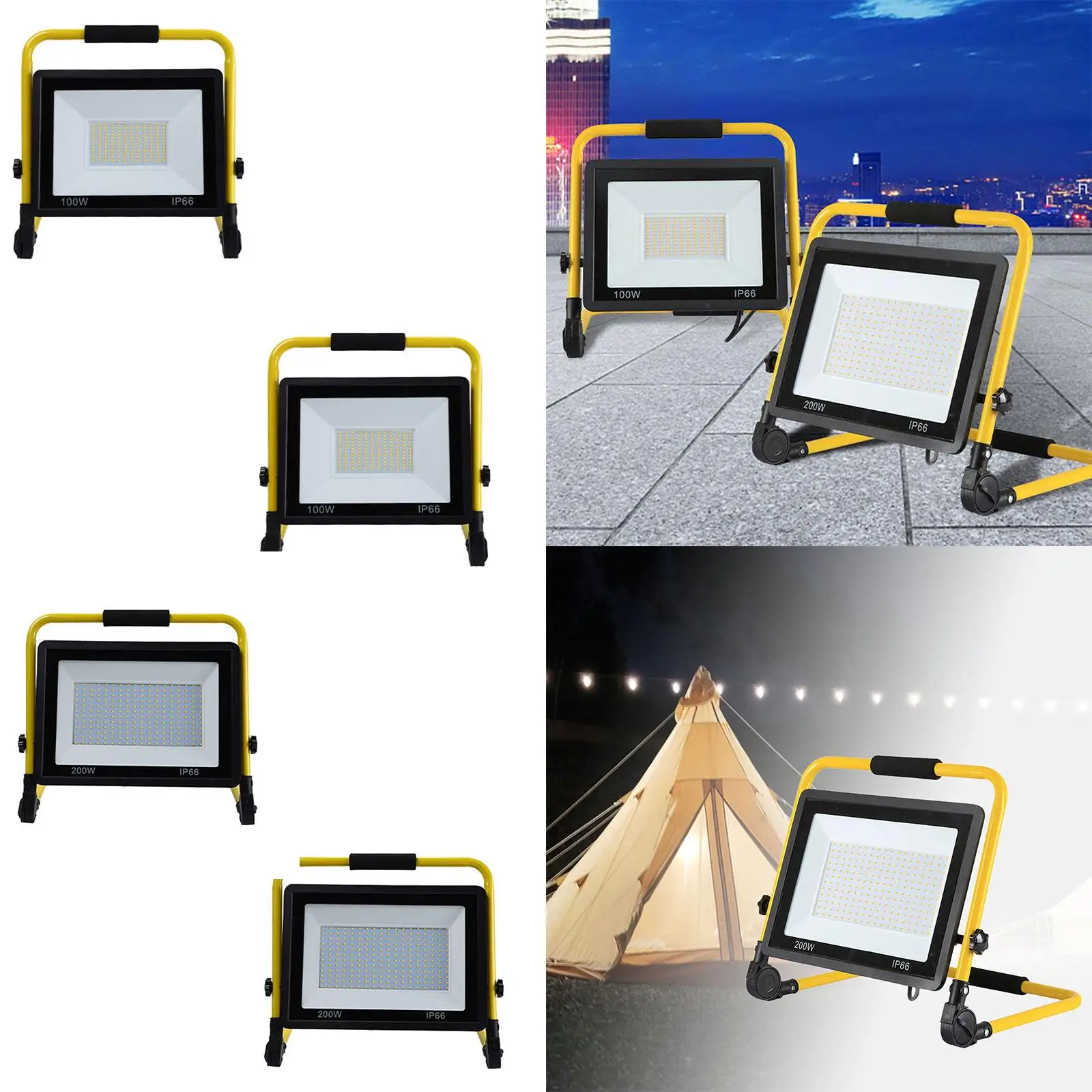 LED Security Light Waterproof Wall Light Work Lighting Portable Floodlights for Stadium Garage Backyard Playground Garden