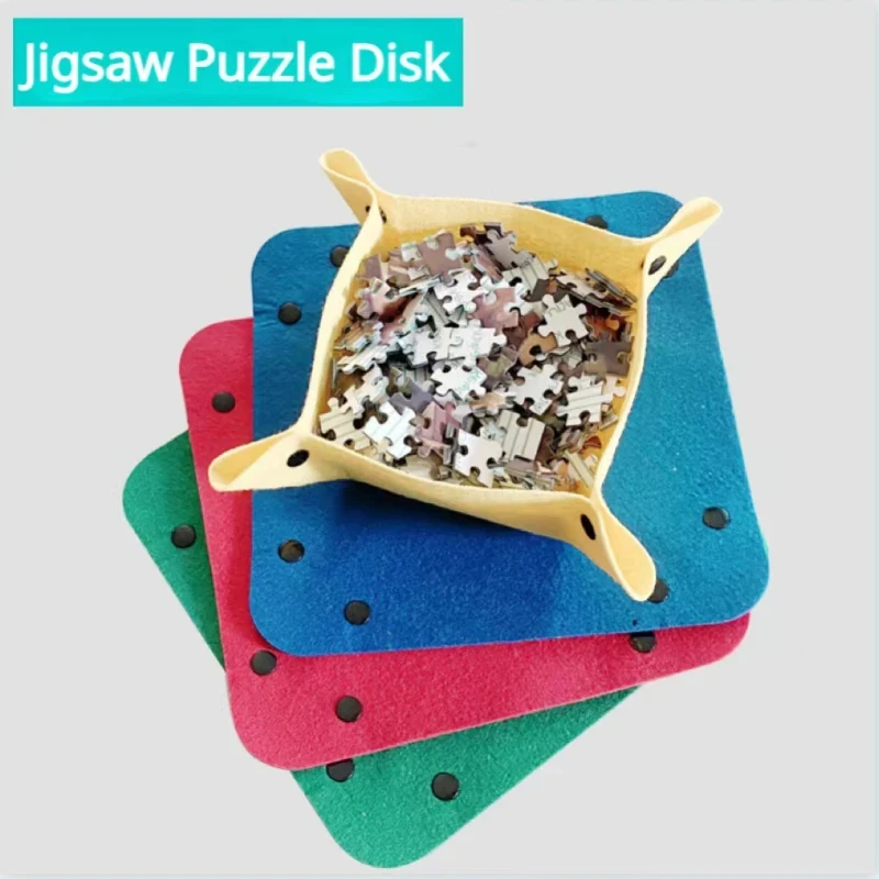 Puzzle Toys 6 Colors Jigsaw Puzzle Disk Set 1000 Pieces Portable Multifunctional Pad Storage Partition Tray Kids Adults