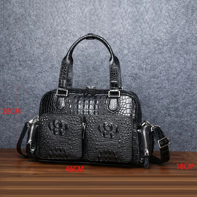 Quality Business men's bag Real Cowhide Leather Crocodile Pattern Tote bag Men shoulder bags Genuine Leather Bag