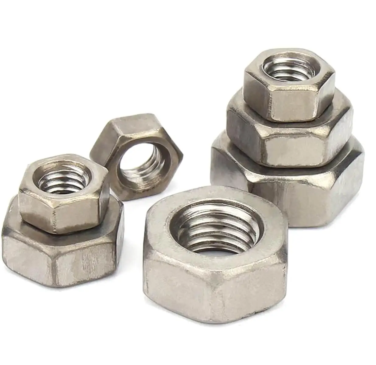 

LOT 10 M3/M4/M5/M6/M8/M10/M12/M14/M16/M18/M20 TA2 GR2 Ti Titanium Hex Head Screw Nuts