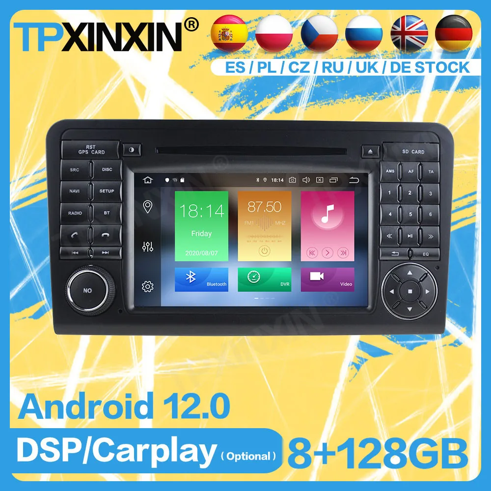 Car Radio 2 Din Android 12 For Benz Ml Class W164 Ml300 Ml350 2005 2006 2007 2008 2009 2010 2011 2012 Gps Media Player Head Unit