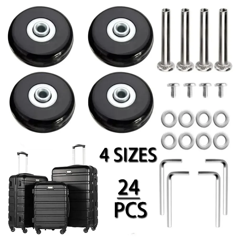Silent suitcase wheels rubber trolley luggage casters durable travel bag wheel repair accessories for quiet rolling