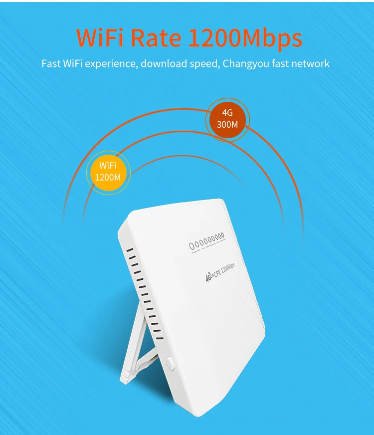 Roteador 4g Lte Cat6 Fdd Dl300 Banda 50mbps 20 38 40 41 700 900 1800 2100 2600mhz 100 Usuário ac 1200mbps-mbps Mbps - Imagem 2