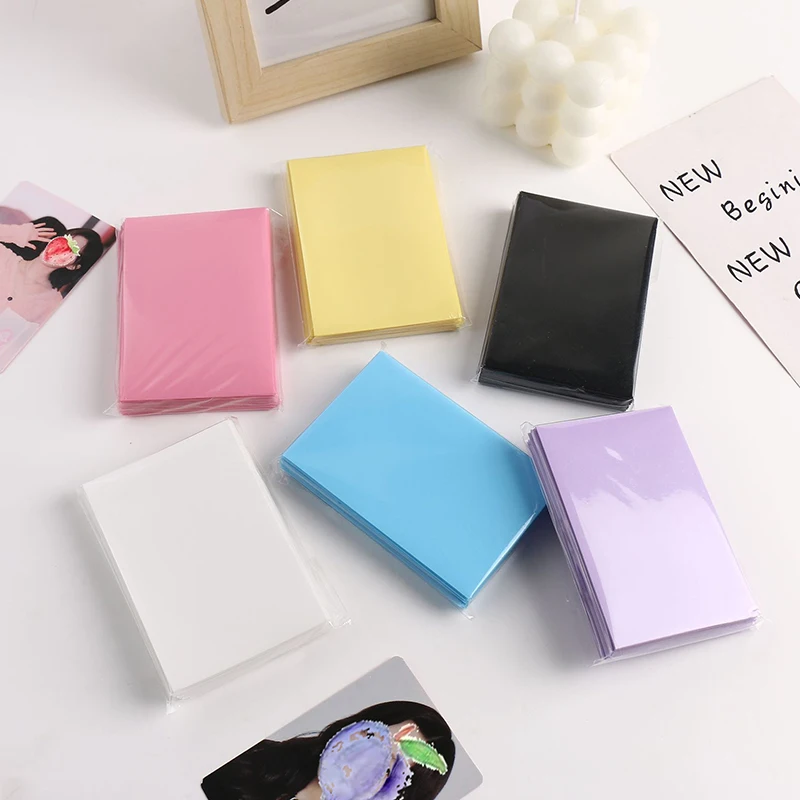 

50pcs/pack Ice Cream Color Card Bag Photocard Sleeves Idol Photo Cards Protective Storage Bag PP Frosted Card Film