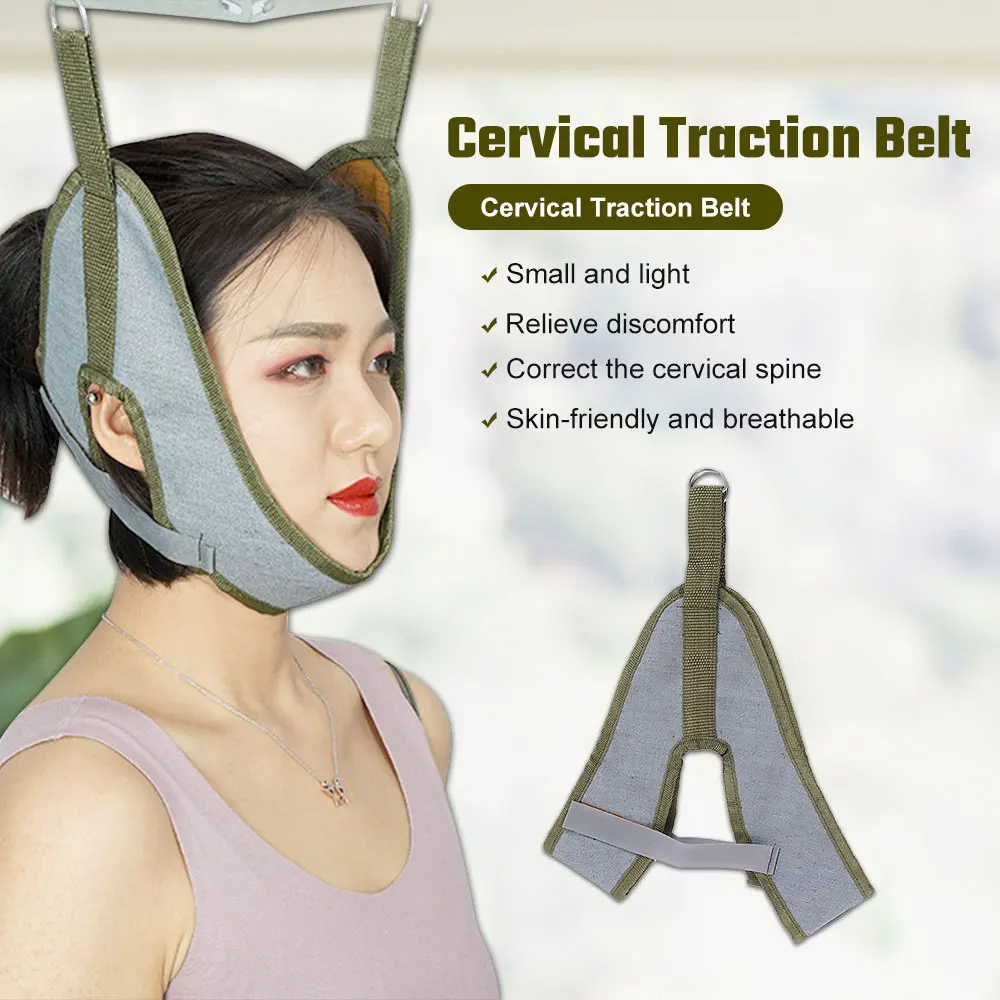Cervical Traction Belt Neck Stretcher Band Vertebrae Recovery Neck Stretch Fixing Straps for Adult Children Health Care Therapy