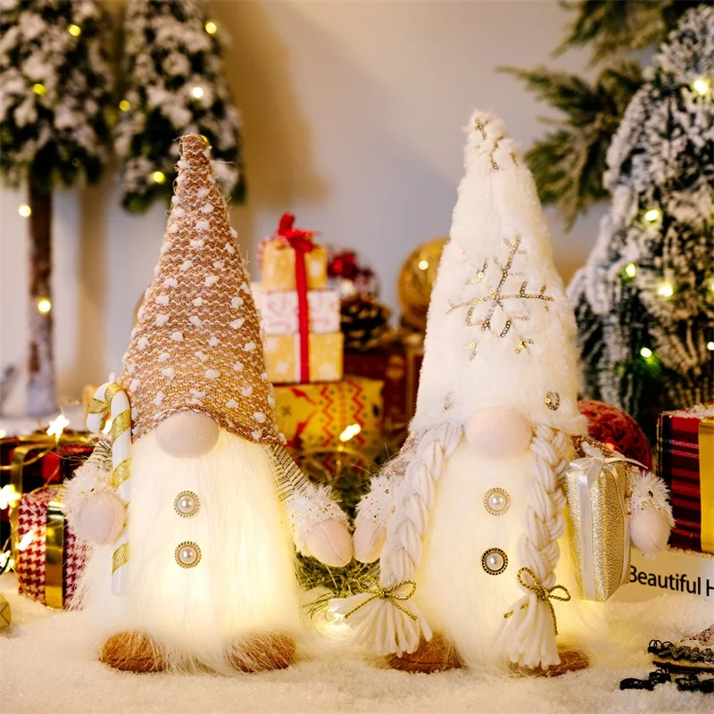 

2pcs Gnome Christmas Faceless Doll LED Light Merry Christmas Decorations For Home Ornament Xmas Navidad Natal New Year Gift
