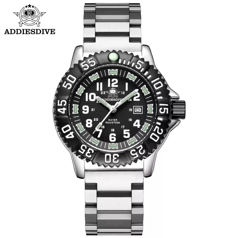 Addies Men's watch 316 stainless steel Luminous Outdoor Sports Watch  50m Waterproof reloj hombre Quartz Watches