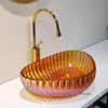 Light Luxury Transparent Bathroom Sinks for Kitchen Modern Glass Above Counter Basin Unique Special Designer Sink for Hotel 4