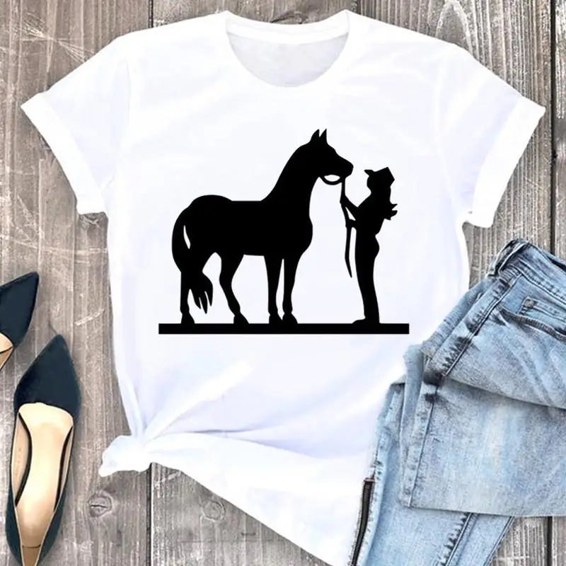 Women Shirts Horses Women Shirts Horse Print Tee Shirt Woman Horse