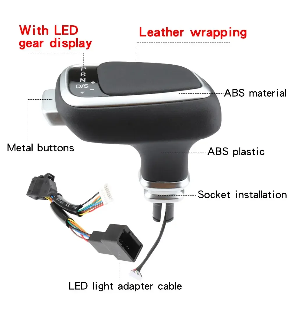 Electronic Led Shift Handle For Vw Golf 7 Mk6 Mk7 Passat B7 B8 Tiguan Mk2 Dsg V