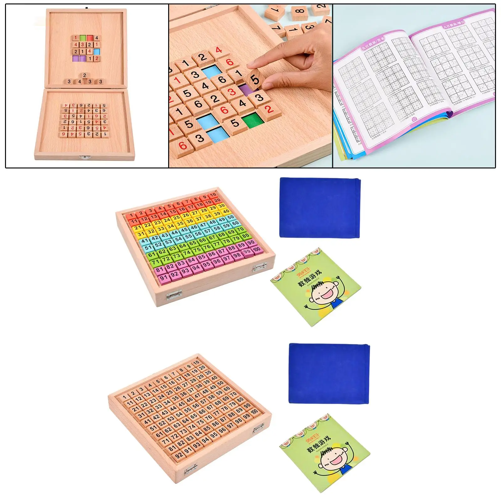 1-100 Digital Math Learning Toy Educational Montessori Toys Train Logical Wooden Sudoku Board for Birthday Gift Kids Children 3