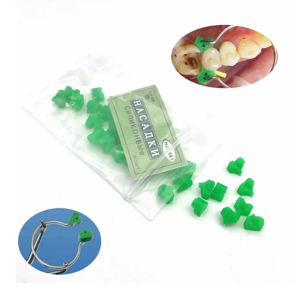 

40pcs/bag Dental Silicone Wedges Add On Wedges Rubber No 1.861 Delta Ring Tine Dentist Material Dentist Tools