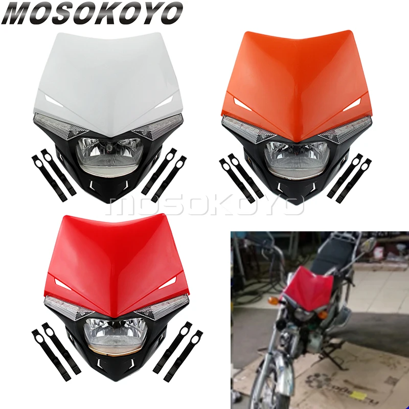 Enduro Dirt Bike H4 Lampadina Faro Anteriore Per Honda Xr Crf Mtx Xlr 250 450 Wrf Yzf Drz Rmz Kawasaki Suzuki Yamaha Universale