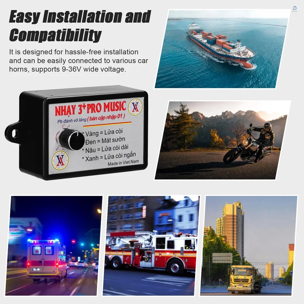 12-24V 8/12 Tones Musical Electronic Horn Controller Nhay 3+ Pro Music Rapid Horn Relay For Motorcycle Car Jeep Marine Boat car siren horn motorcycle horn car air horn