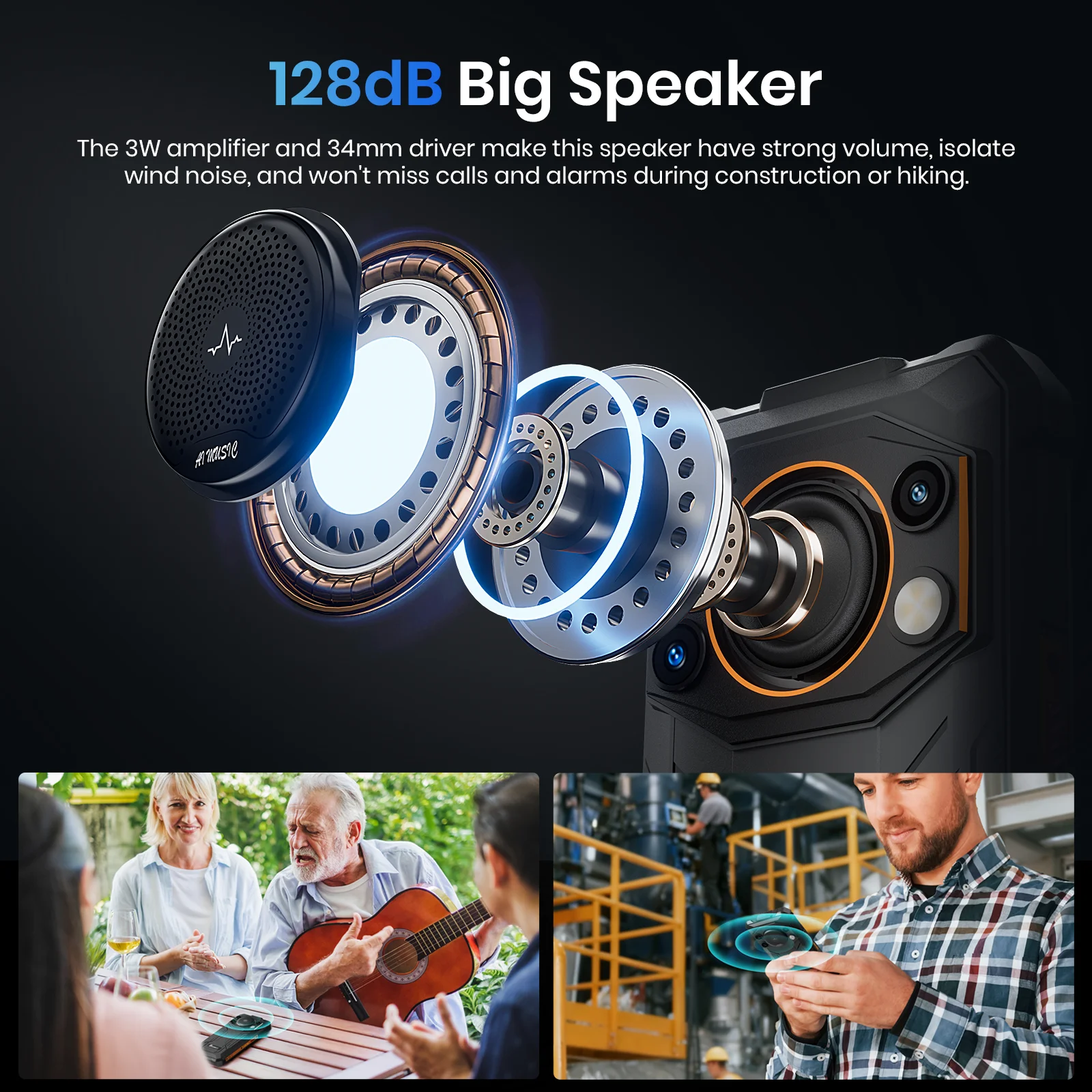 2025 Fossibot 5G Rugged Phone F110 Pro Dimensity 6300 5G 8GB+128GB 50MP+8MP Camera 6.75-inch Screen 10000mAh Battery Android 15