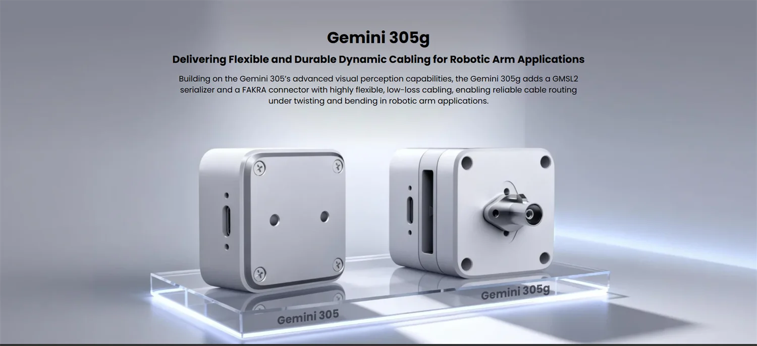 ORBBEC Gemini 305,Lightweight Close-Range Stereo Vision Camera for Robotic Wrist