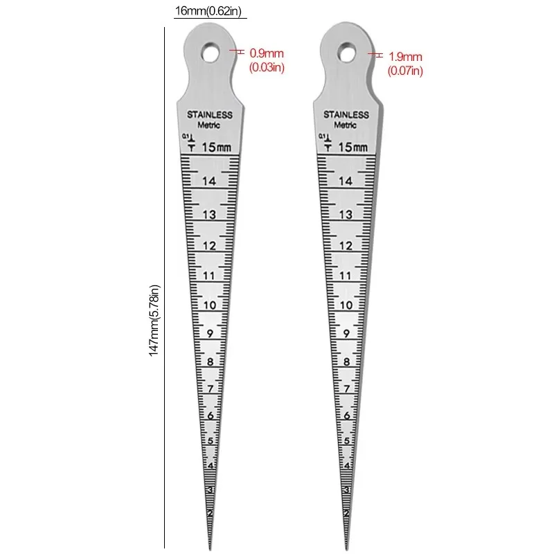 Stainless Steel Gap Gauge Aperture Taper Gauge 1Pcs 0-15mm High-precision Stainless Steel Inner Diameter Wedge Plug