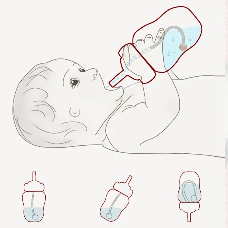 3In1 Safe and Practical Silicone Baby Bottle with Spoon Food Supplement Rice Cereal Bottle Squeeze Spoon Milk Feeding Bottle Cup 4