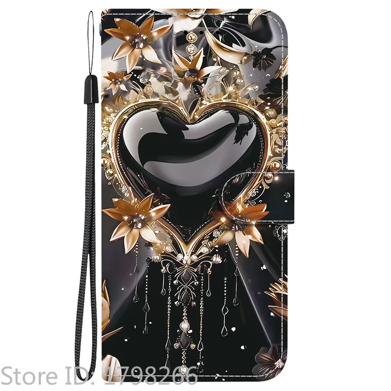 Elegant Colored Flower Wallet Phone Case - Magnetic Flip Leather Cover with Cute 3D Pattern