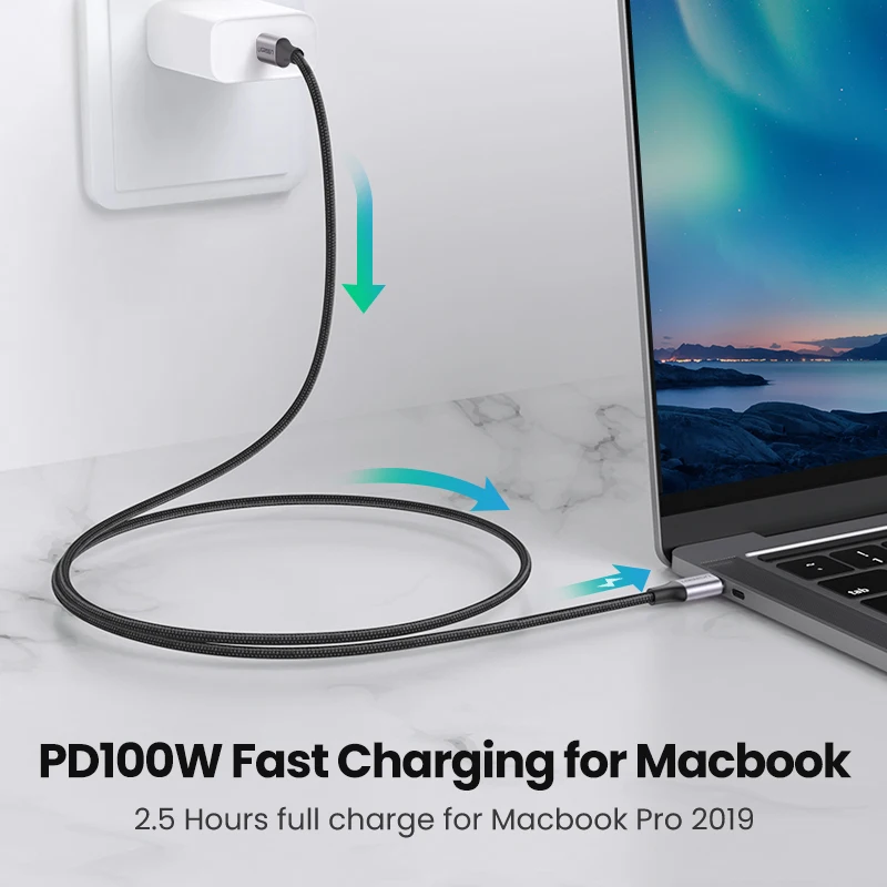 Ugreen Usb c para Usb c Cabo Pd100w Usb tipo c Cabo de Carregamento para Macbook Pro Ipad Pro 2023 Samsung S20 S10 Carregador Rápido Usb - Imagem 4