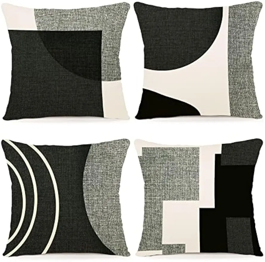 Black Geometric Pillow Case 1
