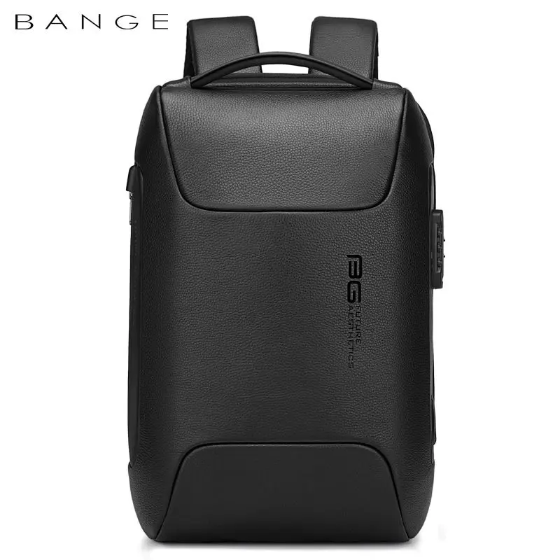 BANGE 남성용 여행 배낭, 15.6 인치 노트북 배낭, 다기능 도난 방지 배낭 방수 가방, USB 충전 