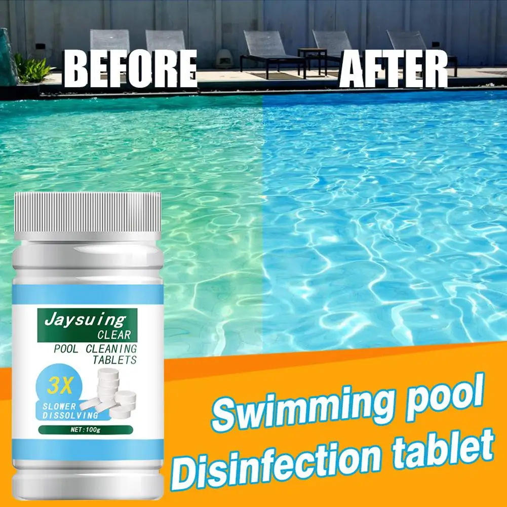 

100x Purify Water Disinfection Chlorine Pills Pool Cleaning Effervescent Tablets