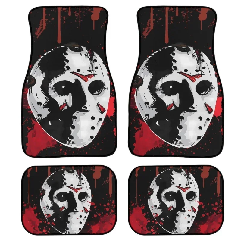 

Новинка 2023, стильные автомобильные аксессуары, Полный Комплект ковриков для автомобиля Джейсона вурхеса из фильма «ужасы», автомобильные коврики для мужчин, кроссоверов, универсальные 3D украшения