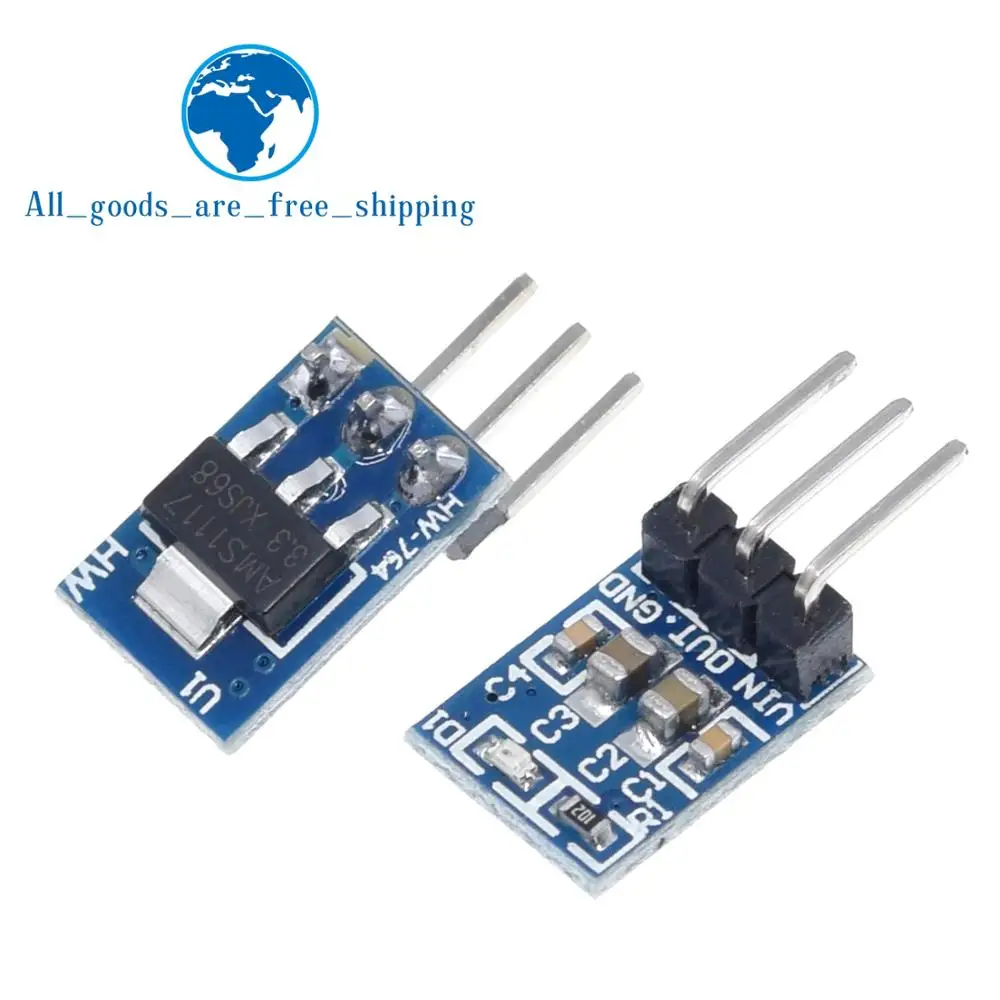1/5/10PCS 5V에서 3.3V로 DC-DC 스텝다운 전원 공급 장치 버크 모듈 AMS1117 800MA