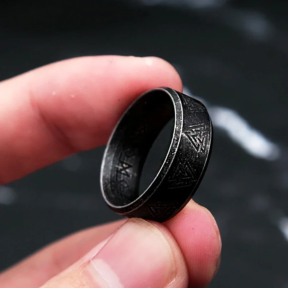 Vintage Viking Rune Stainless Steel Rings For Men Nordic Ring Fashion Valknut Celtic Knot Amulet Jewelry Gifts stainless steel ring finger ring