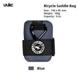 Compact Waterproof Bicycle Saddle Bag - Shockproof, Durable Fabric Rear Pack Tail Pouch - 0.5L (PB6XS Blue)