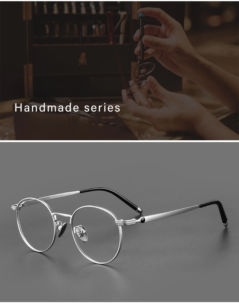 Titanium Reading Glasses - Lightweight Round Frame, Anti Blue Light, Single Focus Lenses