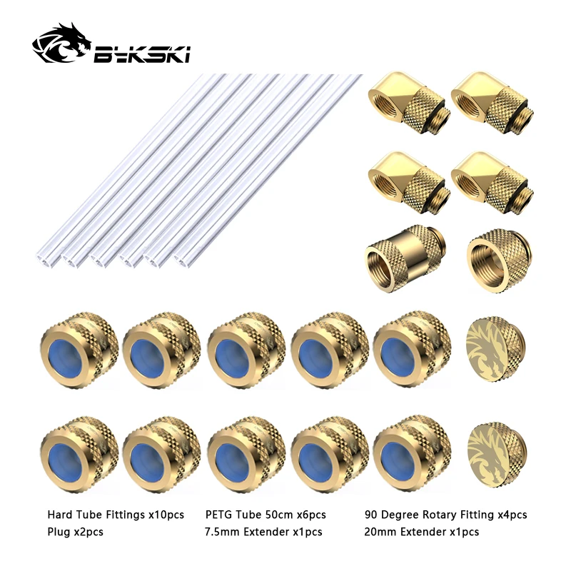 Bykskiフィッティング90度ハードチューブ継手/チューブキット水冷却pc