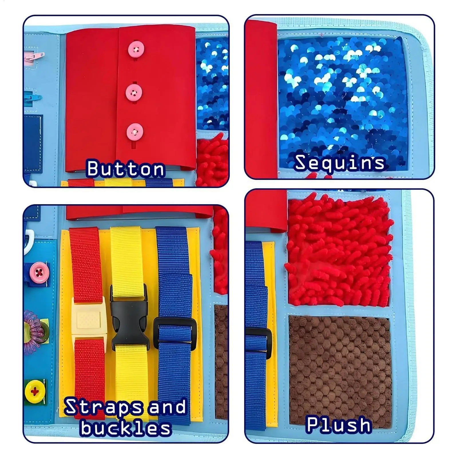 성인용 피젯 블랭킷 휴대용 진정 장난감 감각 블랭킷 노인용 집중력 스트레스 완화 긴장감 감정 기억력 저하