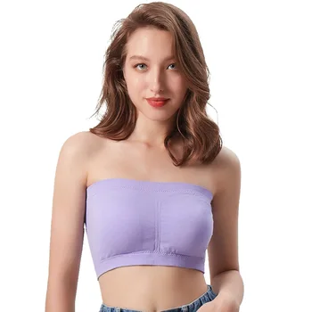 DOIAESKVE Large Size Women's Tube Top Strapless Bra Wireless Women's Bra Big Size Plus Seamless Bandeau Bra 5XL 6XL 1
