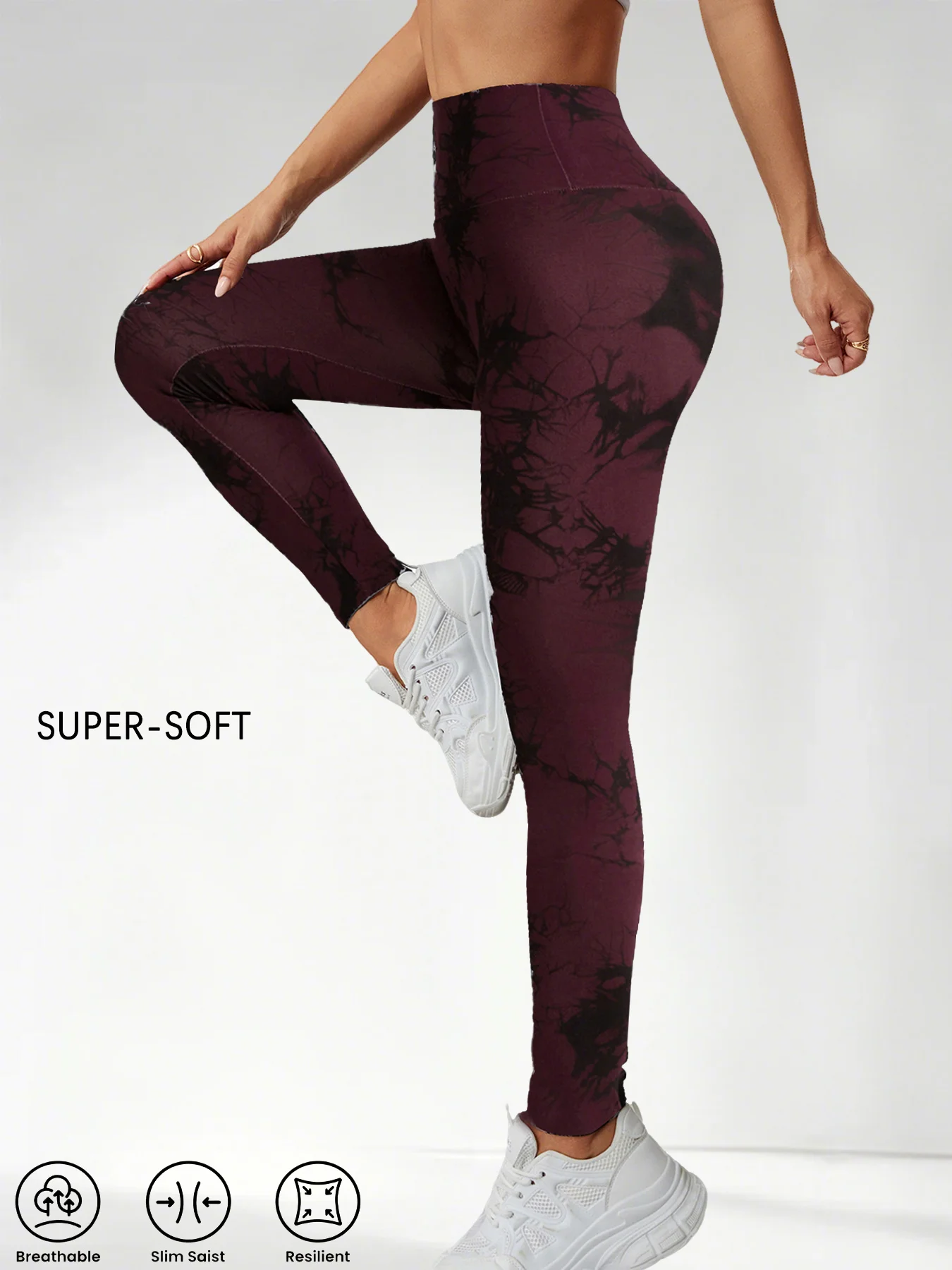 Super Soft High Waisted Tie Dye Sport Leggings for Women No See Through Workout Running Yoga 1