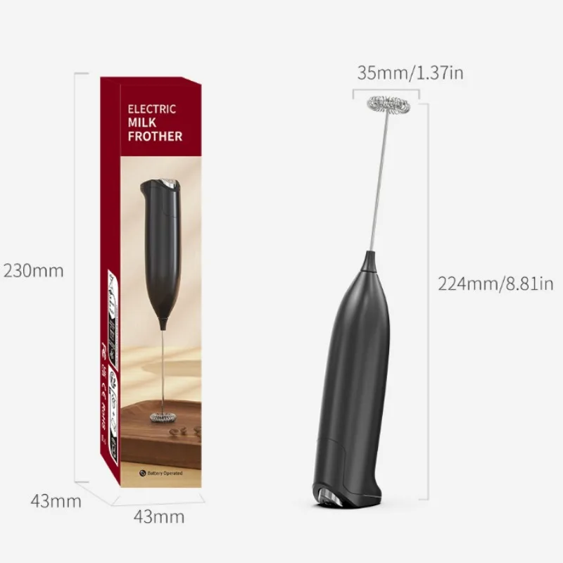Electric Milk Frother Hand Blender Portable Mini Handheld Fast Foamer Coffee Cappuccino Whisk Mixer Food Blender with Stand 5