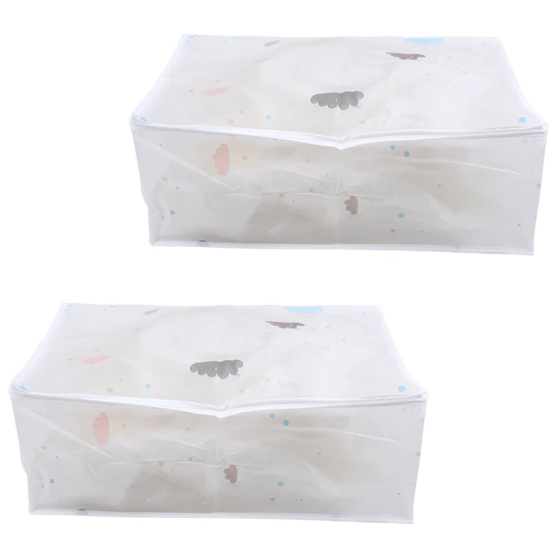 

2Pcs Foldable Storage Bag Clothes Blanket Quilt Closet Sweater Organizer Box Home Storage Bags Supplies