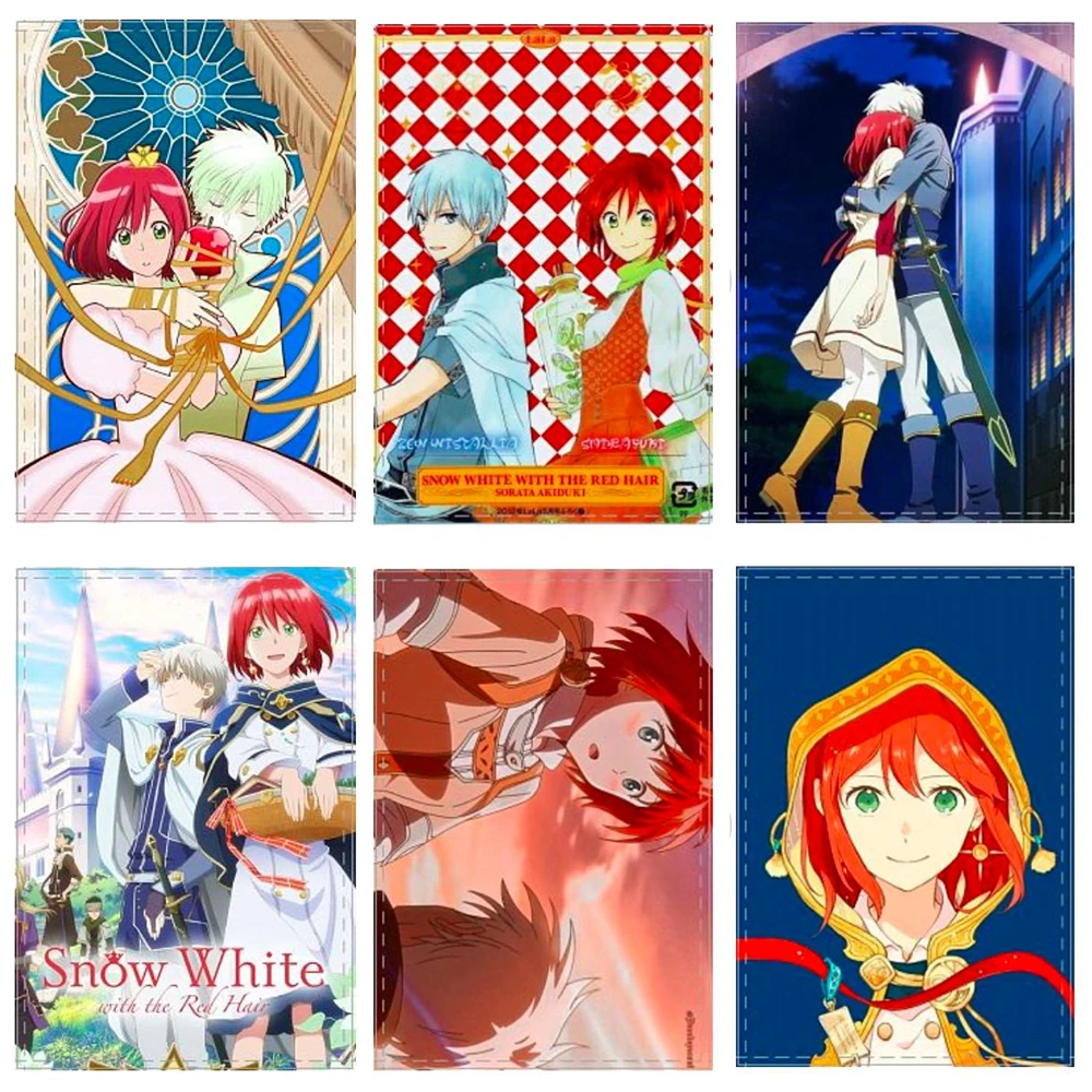 6pcs/set Greeting Cards Collector Akagami no Shirayuki-hime postcard Snow white with the red hair Office School Supplies 20pcs hair clip display card bow pin holder paperboard cardboard for jewelry gift packaging organizer small businesses supplies