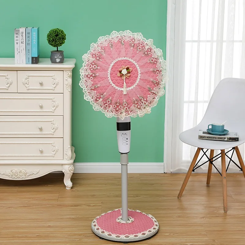 Creativity Floor-standing Electric Fans Dust Cover Round Shape Lace Cloth Art Protective Home Decoration Fan Guard